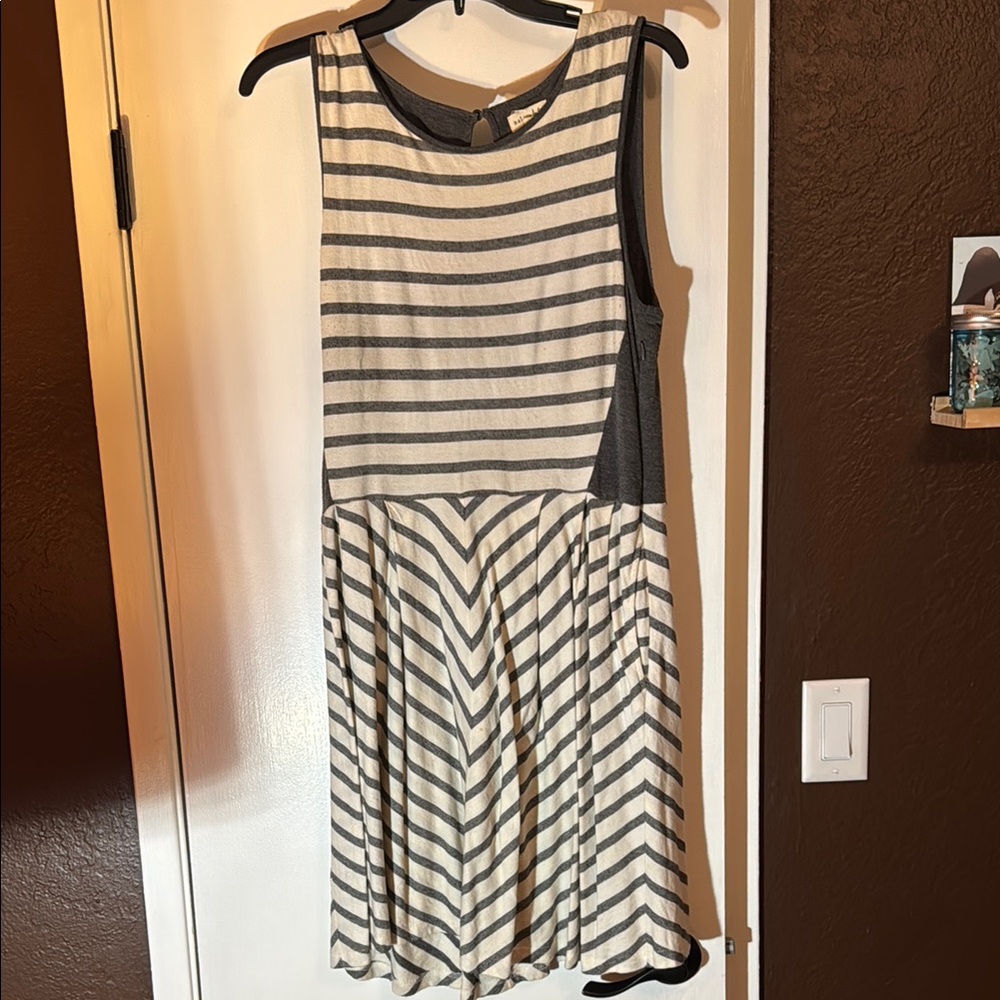 Maison Jules Gray Midi A-line Sleeveless Dress
